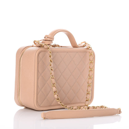 Chanel Caviar Quilted Medium CC Filigree Vanity Case Beige 3 of 8