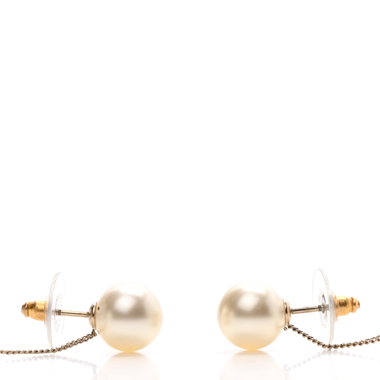 Chanel Pearl CC Dangle Earrings Gold 3 of 4