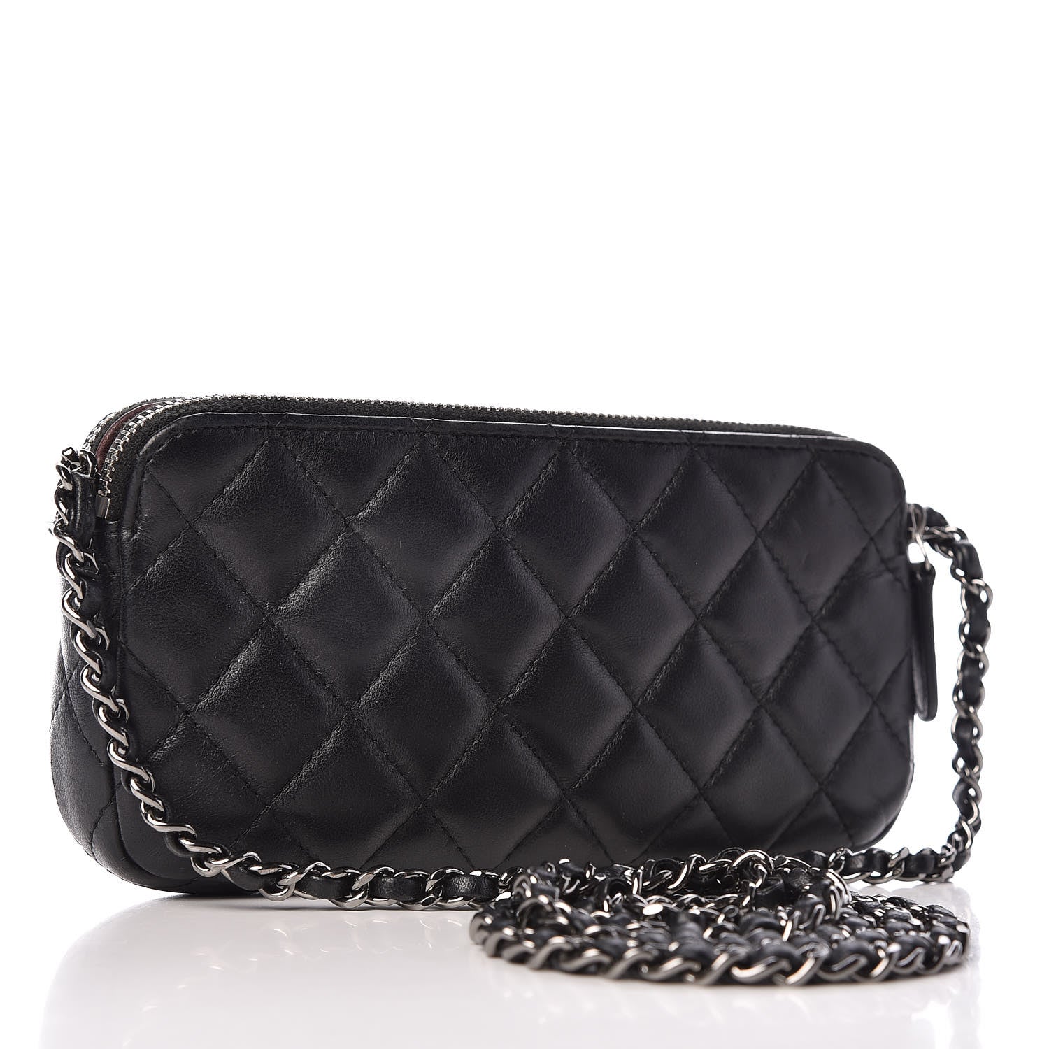 Chanel Lambskin Quilted Small Clutch With Chain Black 3 of 12