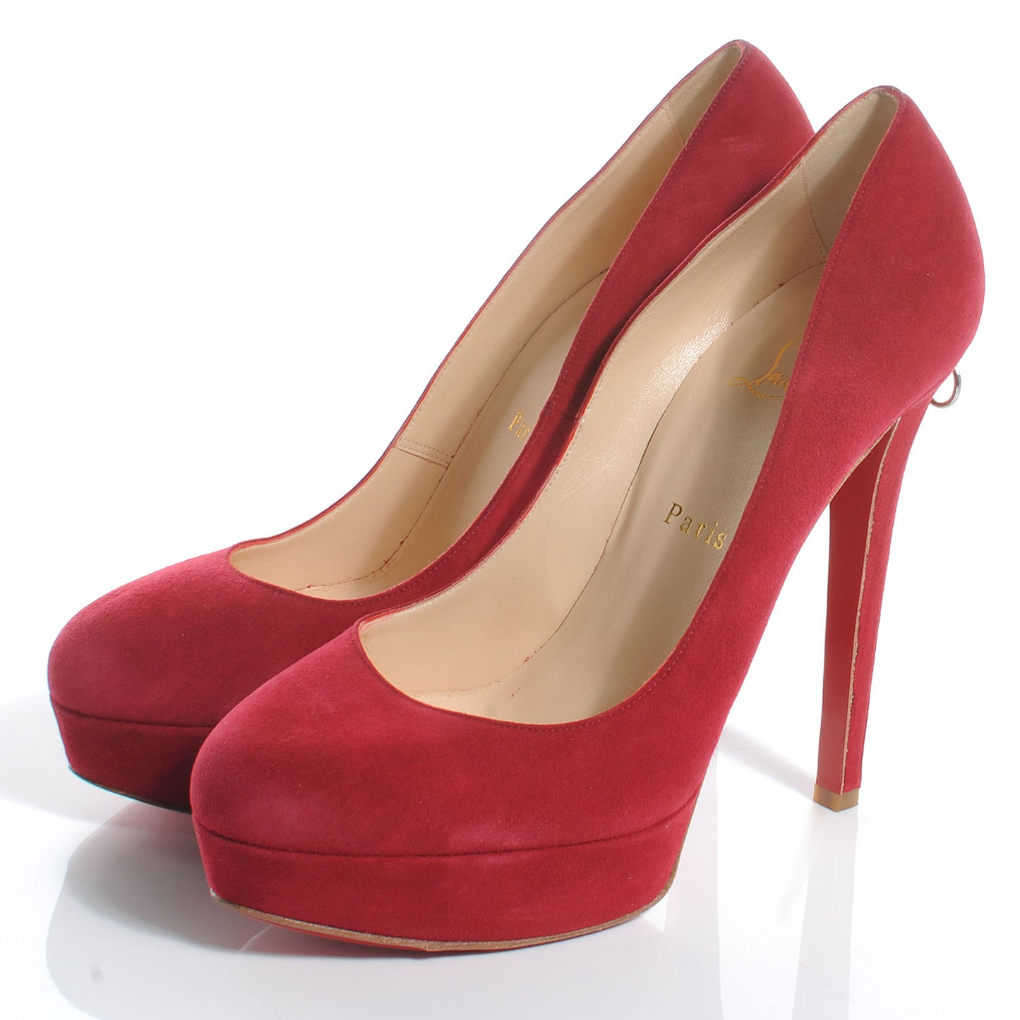 Suede Bianca Back Zip 140 Pumps 40.5 Red