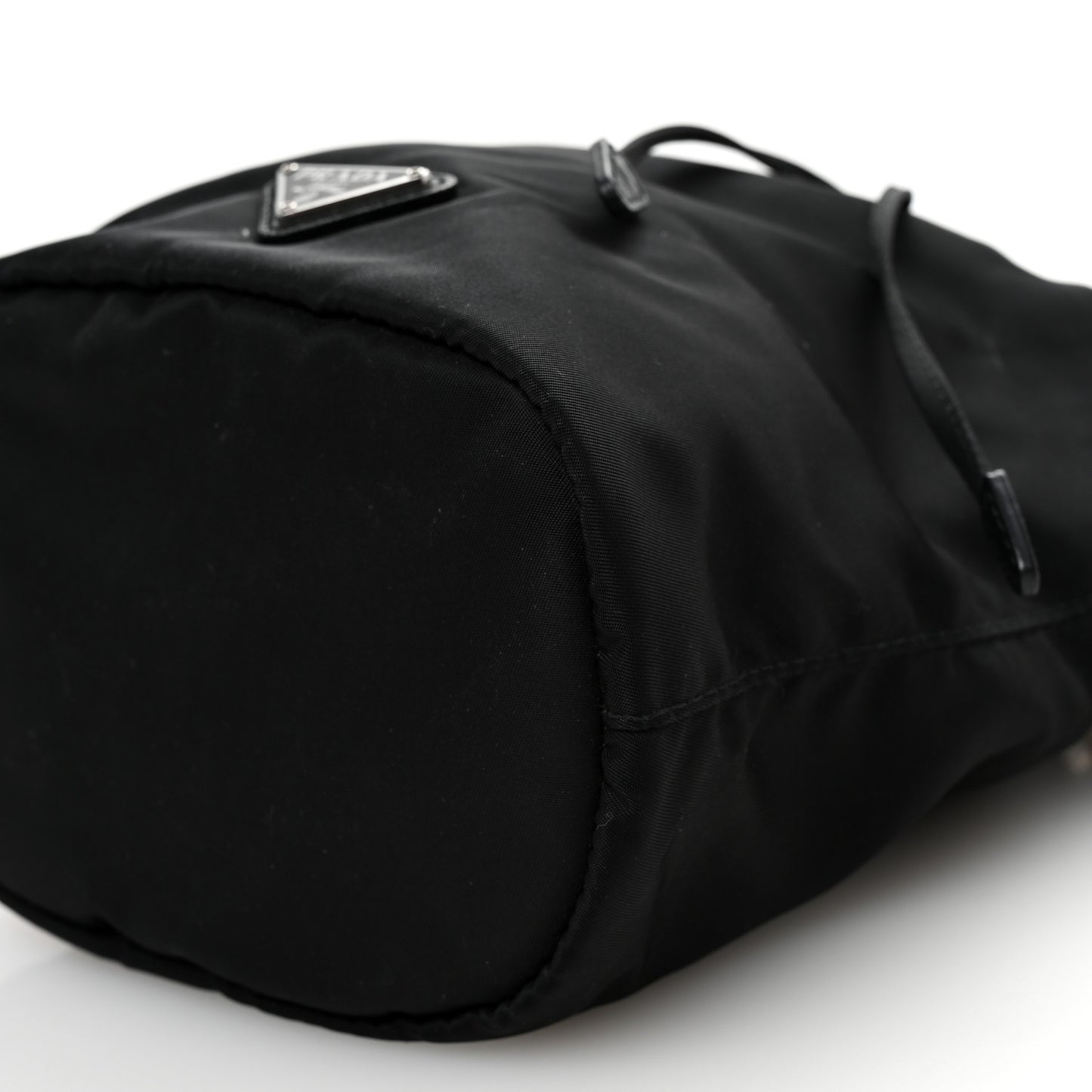 Re-Nylon Saffiano Bucket Wristlet Black