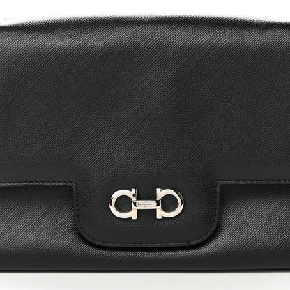 Salvatore Ferragamo Printed Calfskin Rory Chain Shoulder Bag Black 8 of 13
