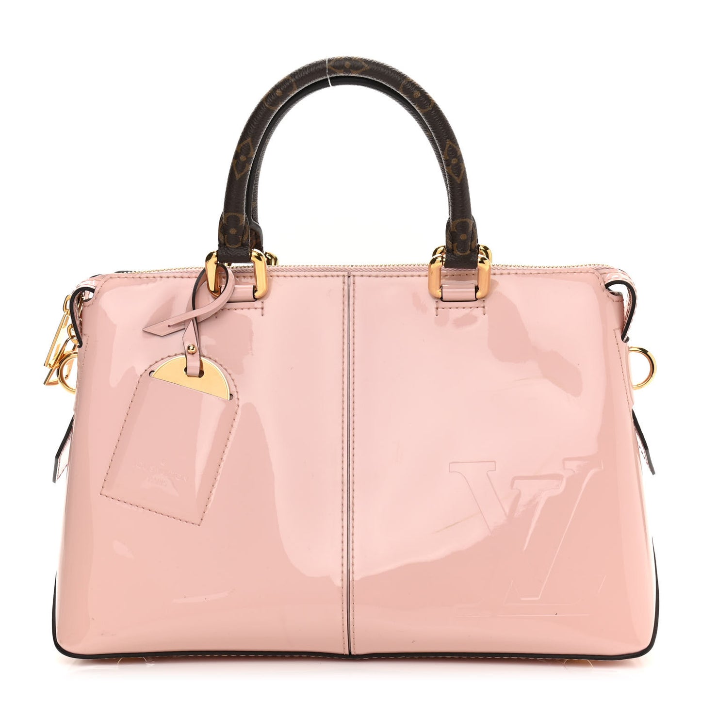 Patent Calfskin Miroir Tote Rose Ballerine