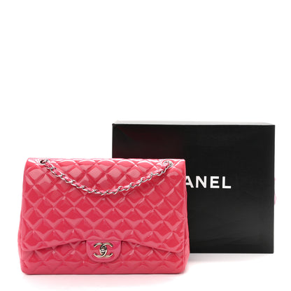 Chanel Patent Maxi Quilted Double Flap Fuchsia 12 of 12