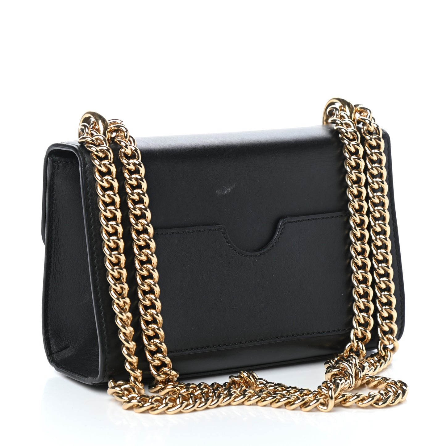 Calfskin Small Padlock Shoulder Bag Black
