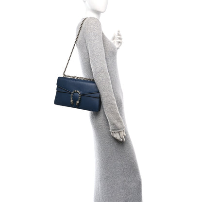 Gucci Pebbled Calfskin Small Dionysus Shoulder Bag Blue Agata 2 of 11
