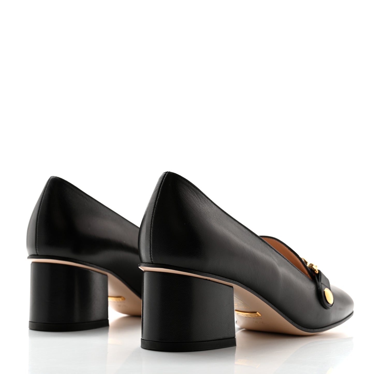 Malaga Kid Sylvie Web Chain Mid Heel Loafers 36.5 Black