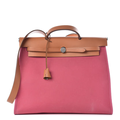 Hermes Toile Vache Hunter Herbag Zip 39 MM Rose Lipstick 1 of 12
