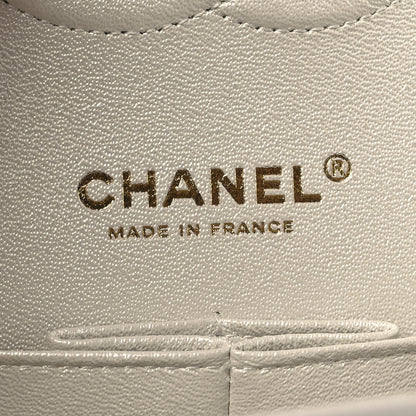 Chanel Iridescent Calfskin Quilted Medium Double Flap White 6 of 11