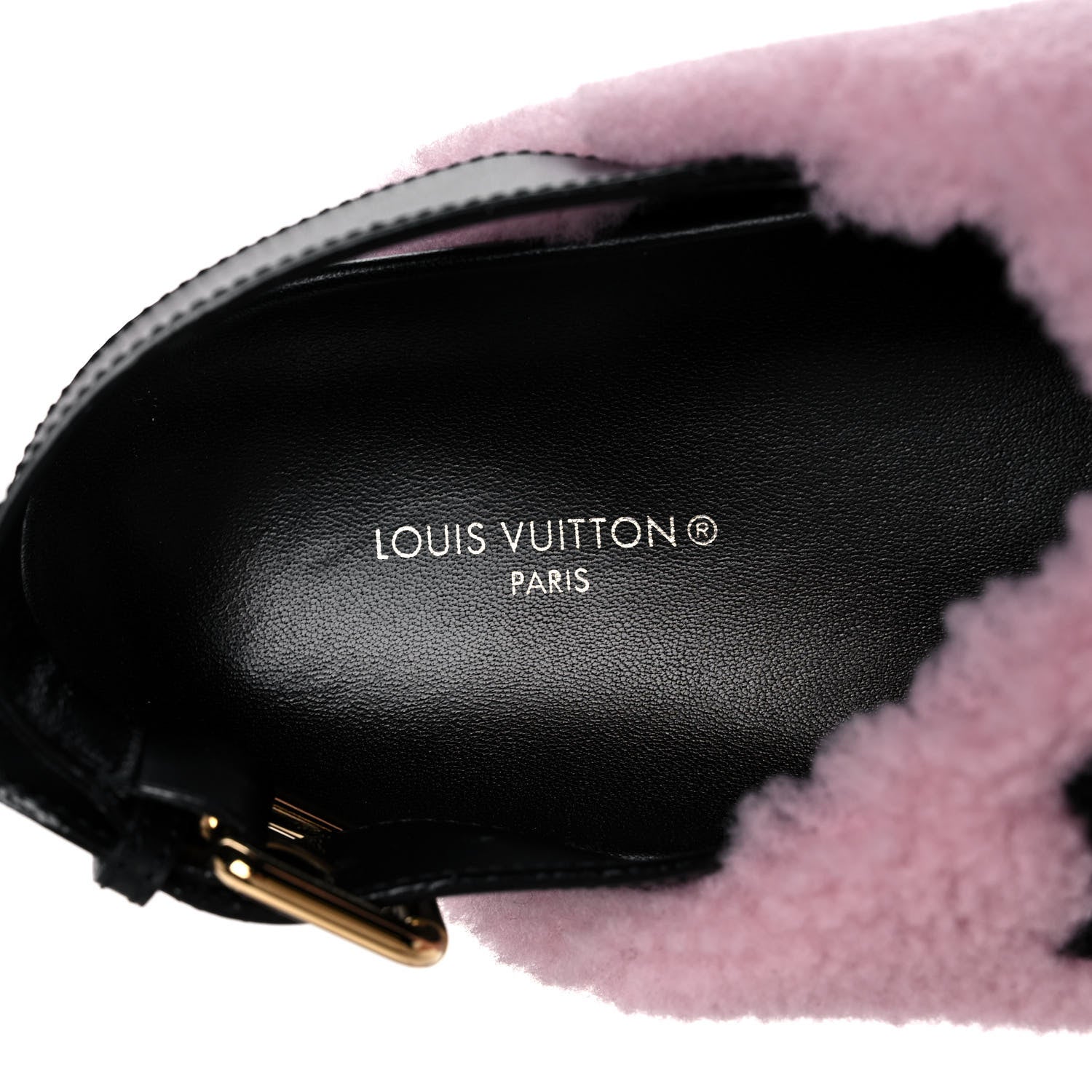 Louis Vuitton Shearling Paseo Sandals 38 Pink 7 of 8