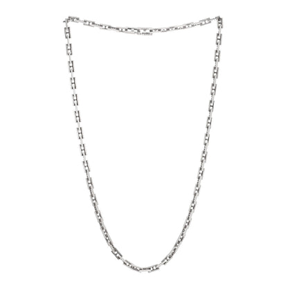 Hermes Sterling Silver H Logo Hercules Link Necklace 3 of 4