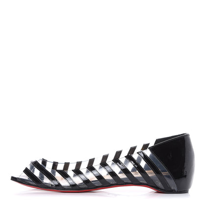 Christian Louboutin Patent PVC Striped A6 Flats 35 Black 1 of 9