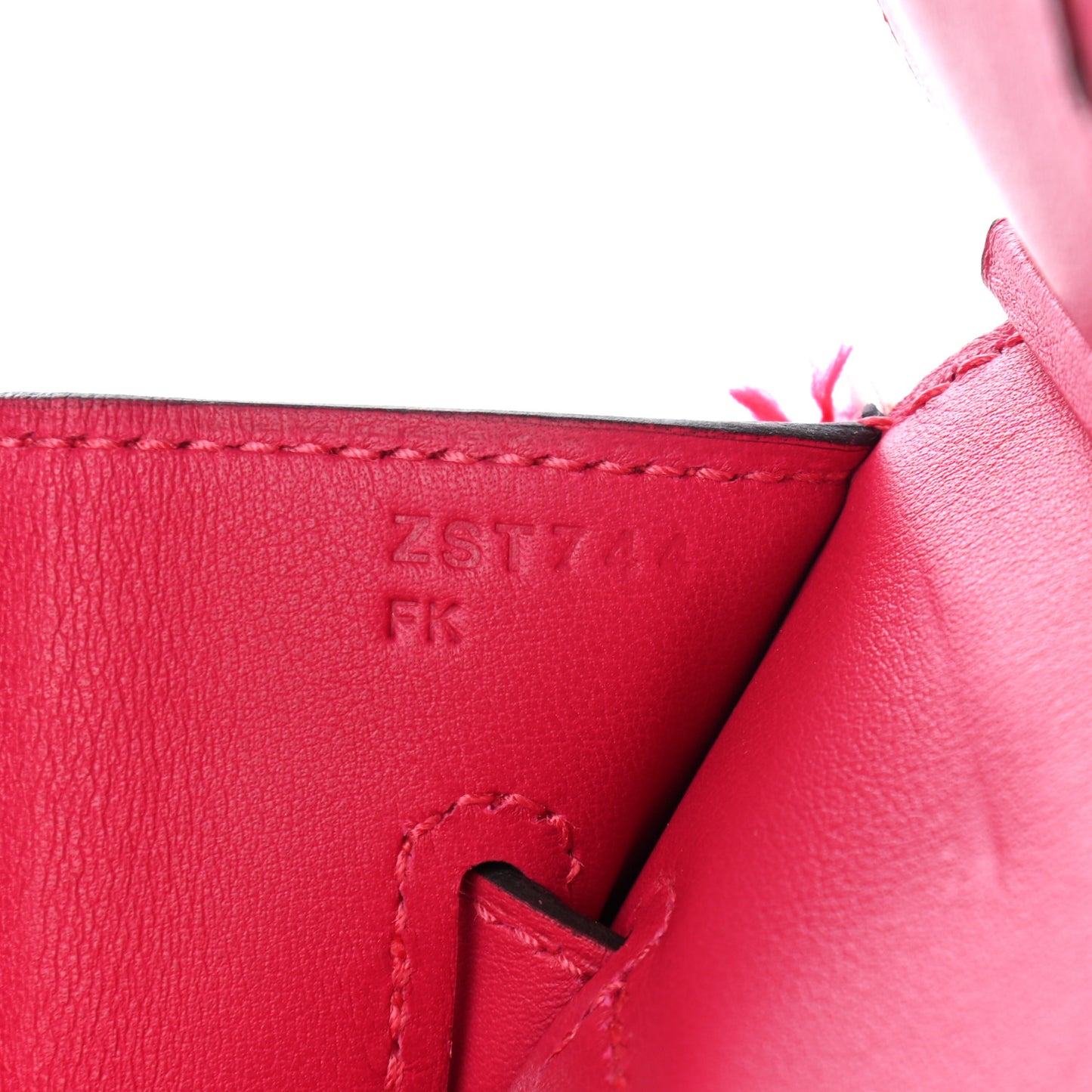 Swift Twill H Fray Fray Birkin 35 Framboise Ecru