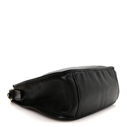Prada Vitello Daino Hobo Messenger Bag Black 4 of 10