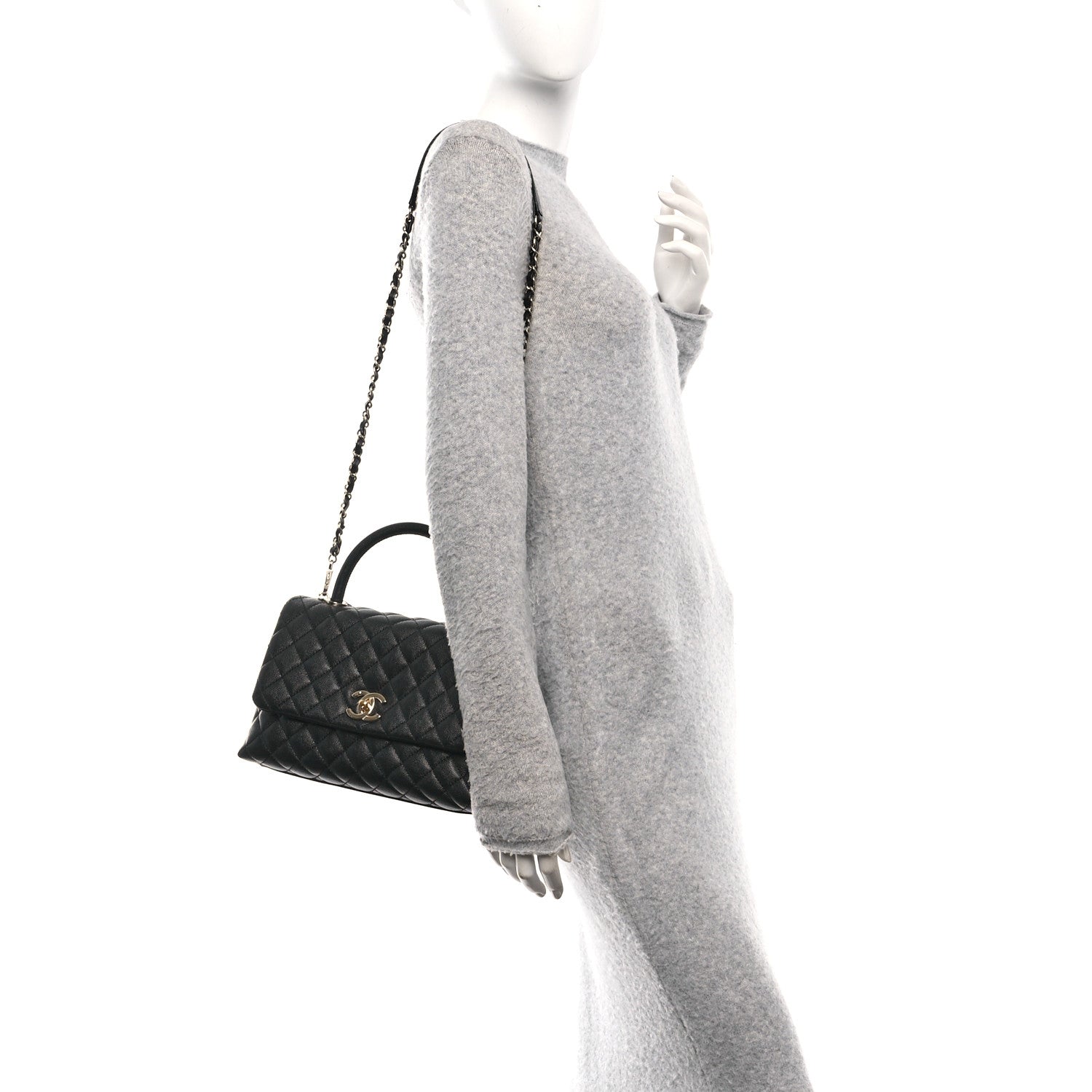 Chanel Caviar Quilted Small Coco Handle Flap Black 2 of 11