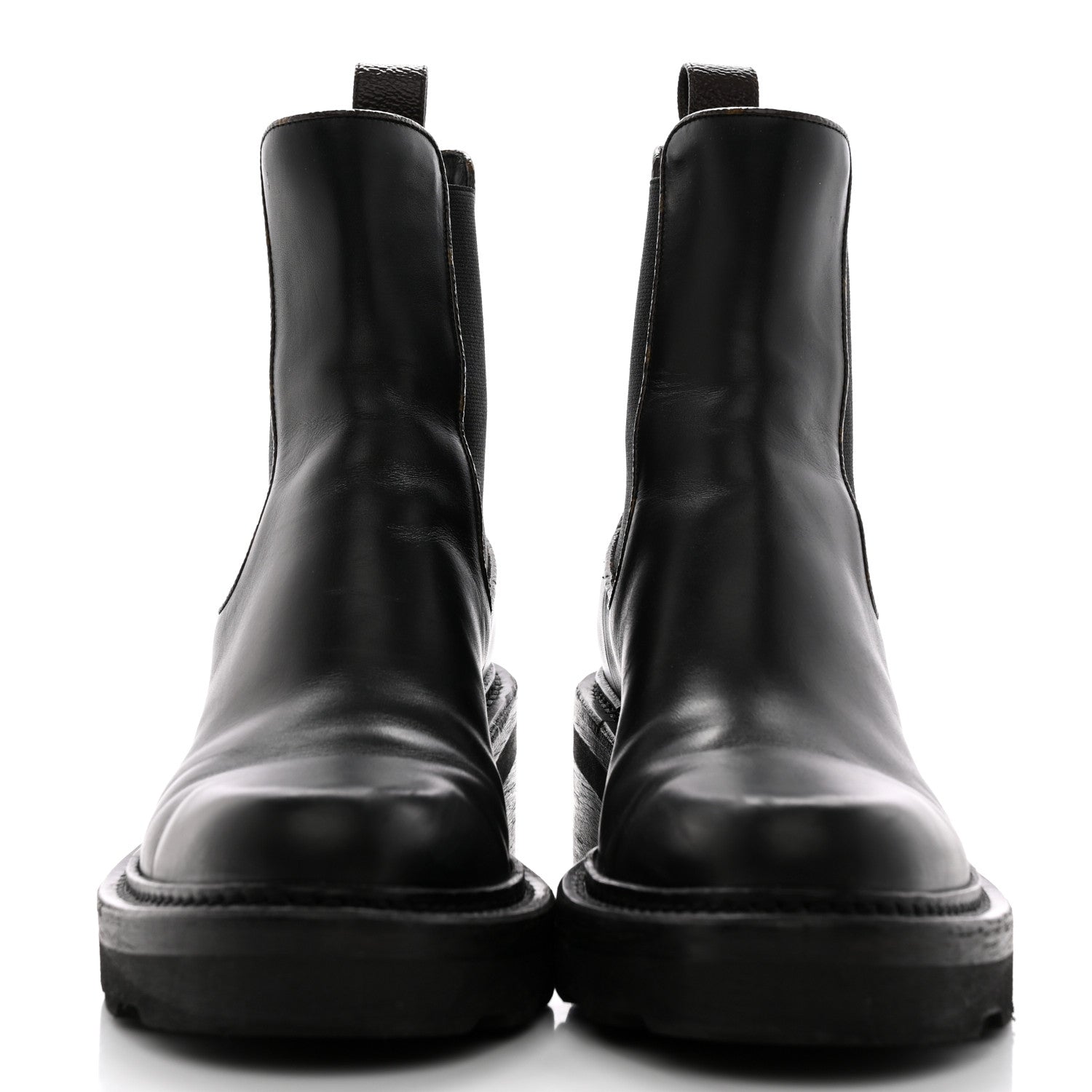 Louis Vuitton Calfskin Monogram Beaubourg Ankle Boots 37 Black 2 of 12