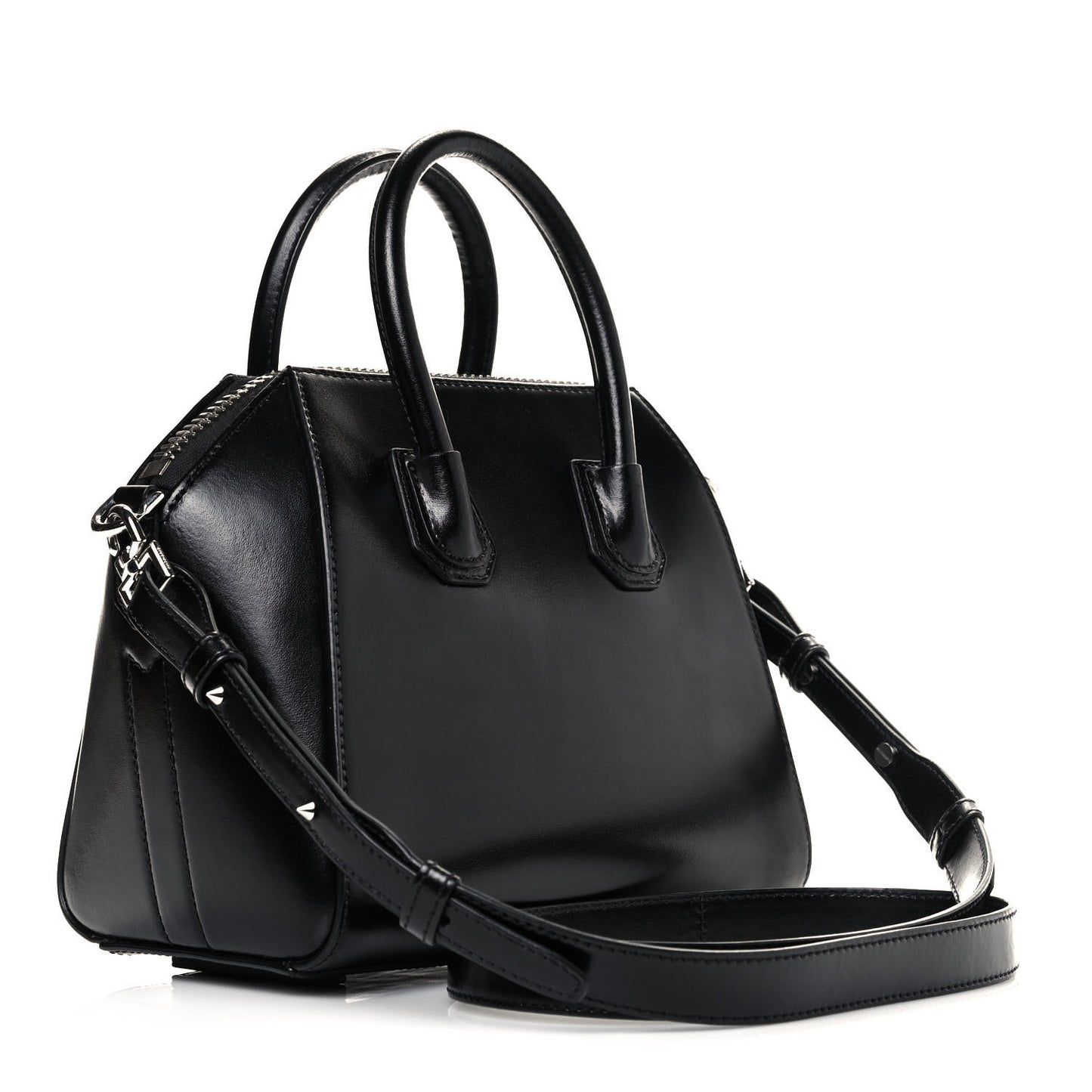 Shiny Lord Calfskin Mini Antigona Black