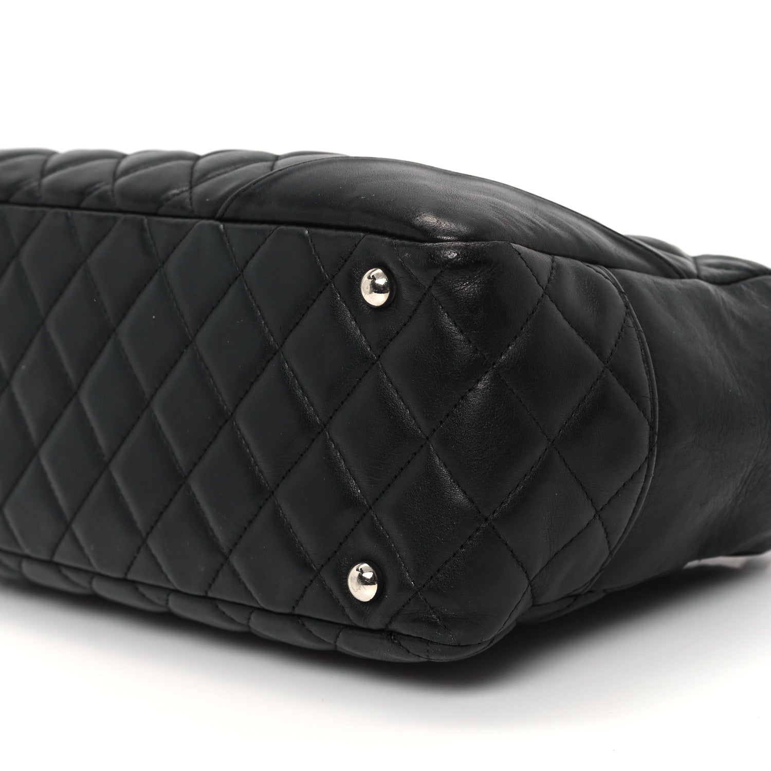 Chanel Calfskin Quilted Large Cambon Bowler Black 10 of 12