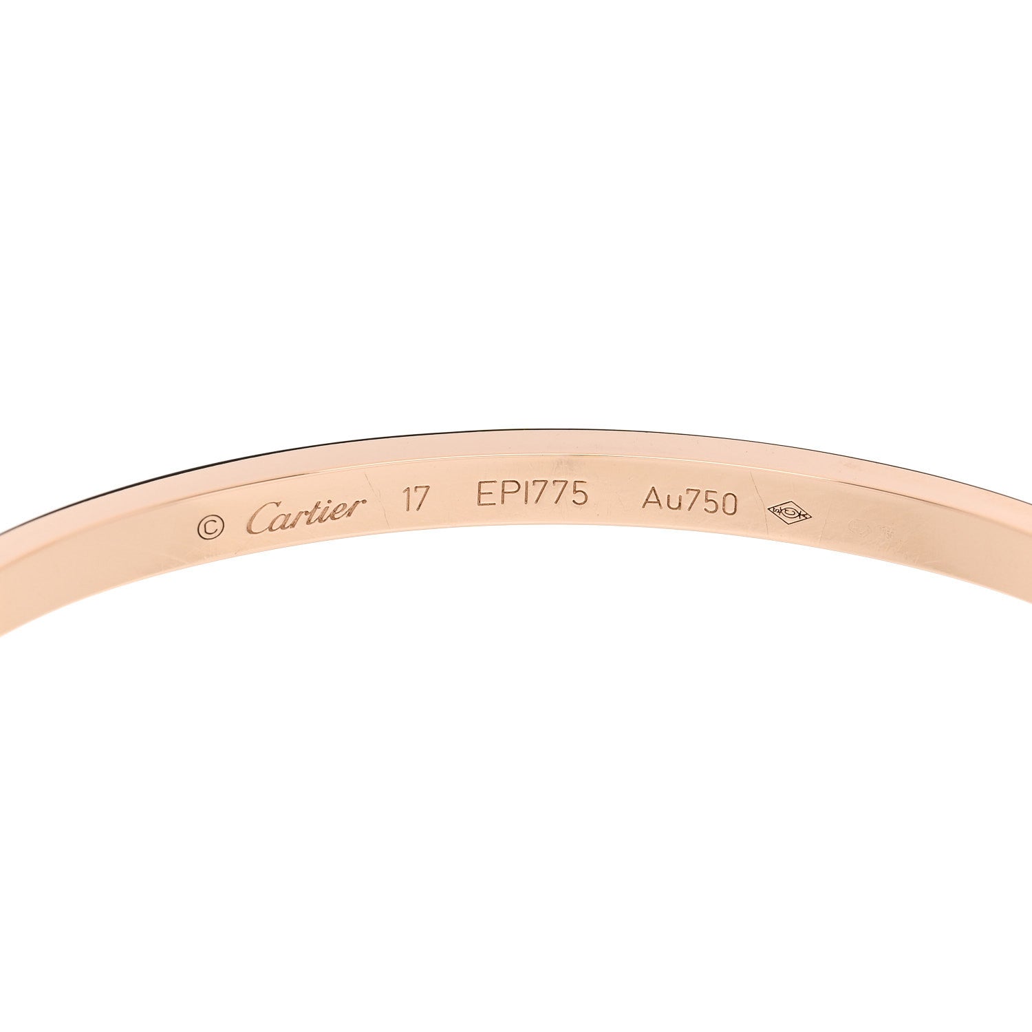 Cartier 18K Pink Gold Diamond Small LOVE Paved Bracelet 17 5 of 6
