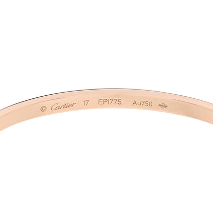 Cartier 18K Pink Gold Diamond Small LOVE Paved Bracelet 17 5 of 6