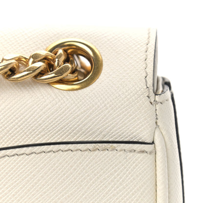 Prada Saffiano Flap Shoulder Bag Talco 11 of 12