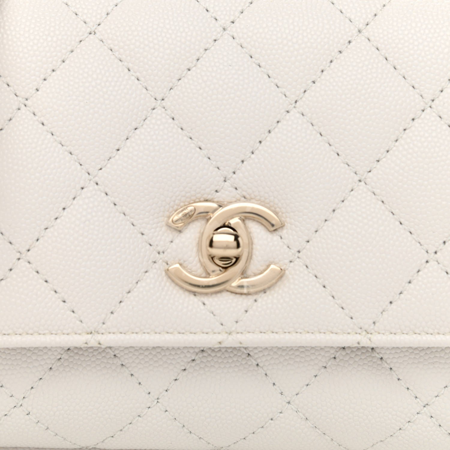 Chanel Caviar Quilted Extra Mini Coco Handle Flap White 8 of 14