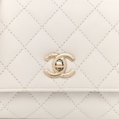 Chanel Caviar Quilted Extra Mini Coco Handle Flap White 8 of 14