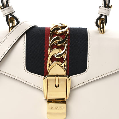 Gucci Calfskin Mini Sylvie Top Handle Bag White 8 of 10