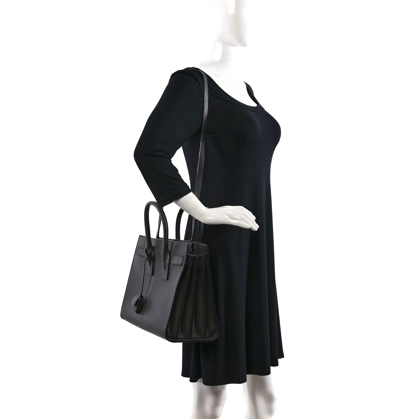 Grained Calfskin Small Sac De Jour Fog
