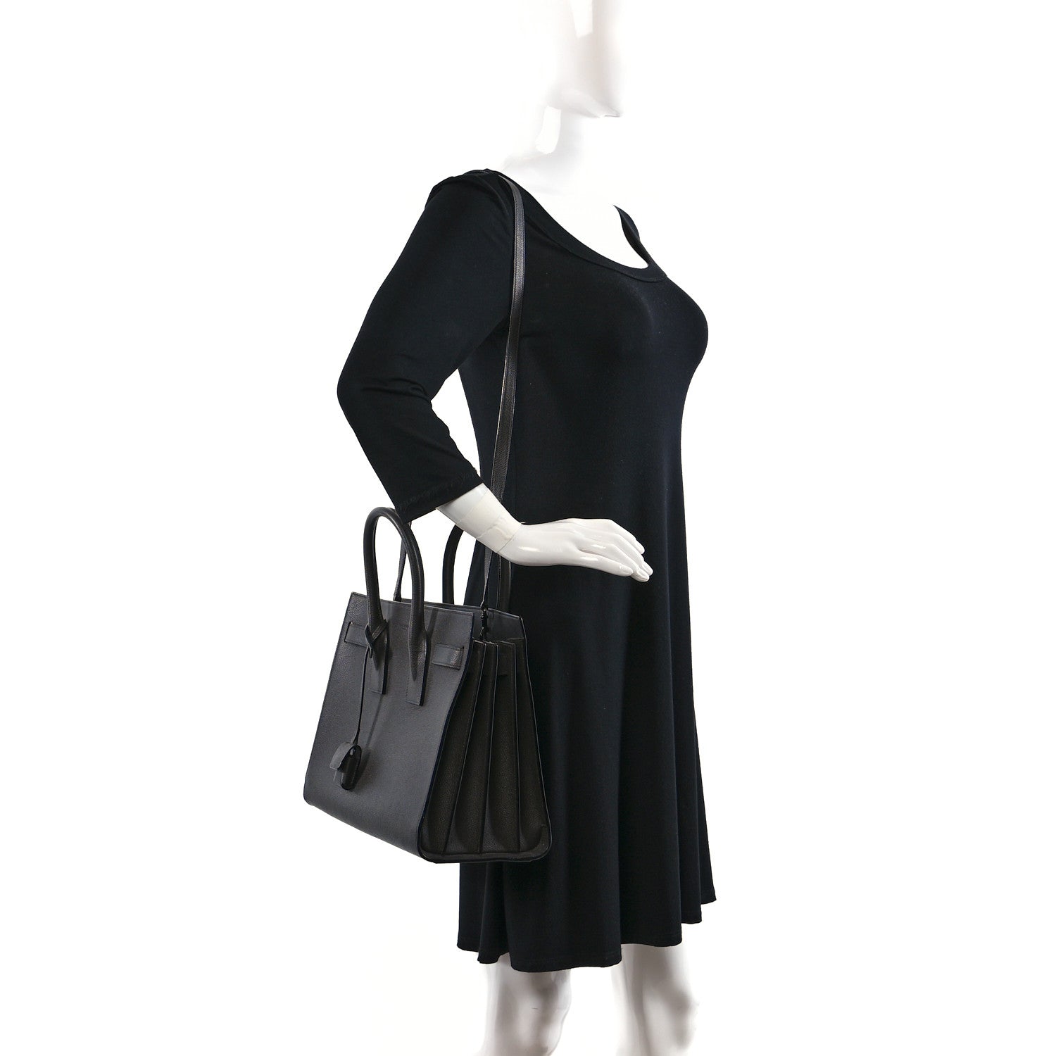 Saint Laurent Grained Calfskin Small Sac De Jour Fog 2 of 12