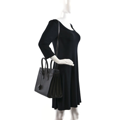 Saint Laurent Grained Calfskin Small Sac De Jour Fog 2 of 12