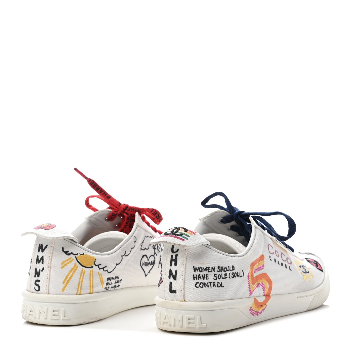 Chanel x Pharrell Williams Calfskin Womens Sneakers 39.5 White 4 of 9