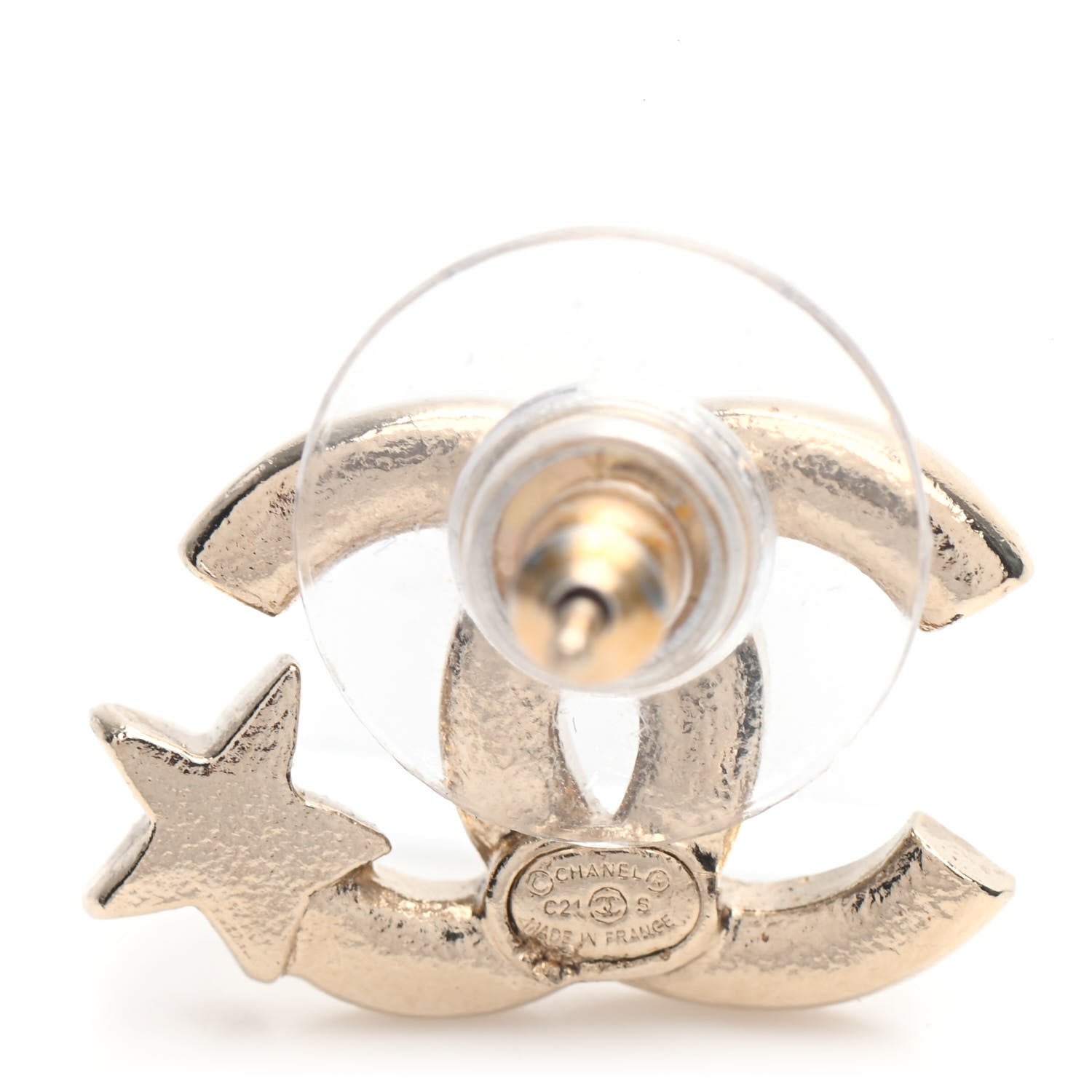 Chanel Crystal CC Starfall Earrings Gold 4 of 5
