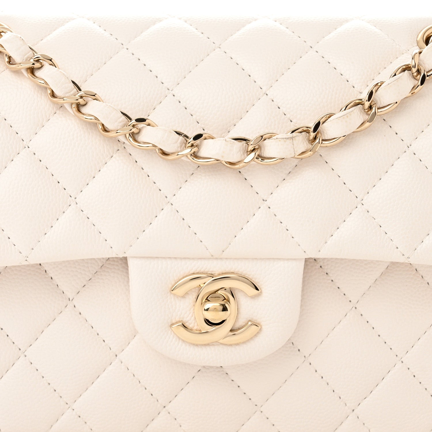 Chanel Caviar Quilted Small Double Flap White 8 of 10