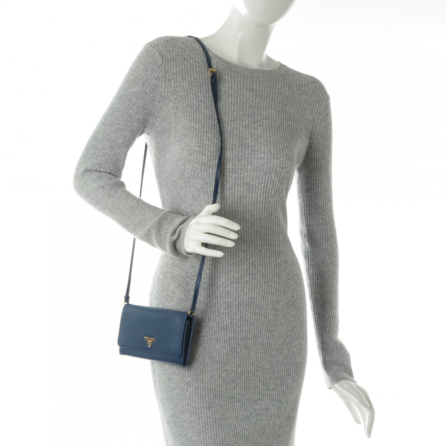 Saffiano Metal Flap Wallet Bleuette