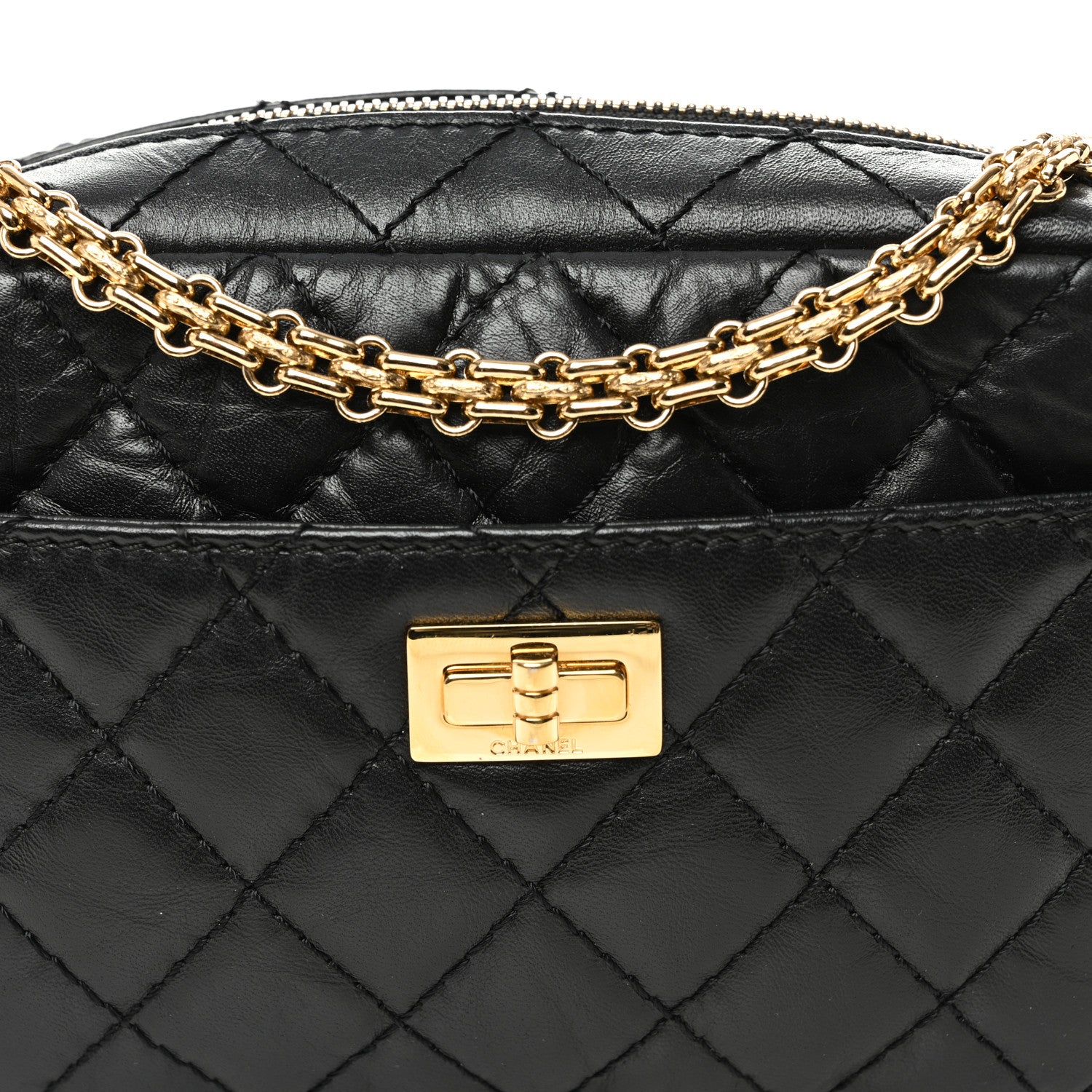 Chanel Aged Calfskin Quilted Mini Reissue Camera Case Black 6 of 11