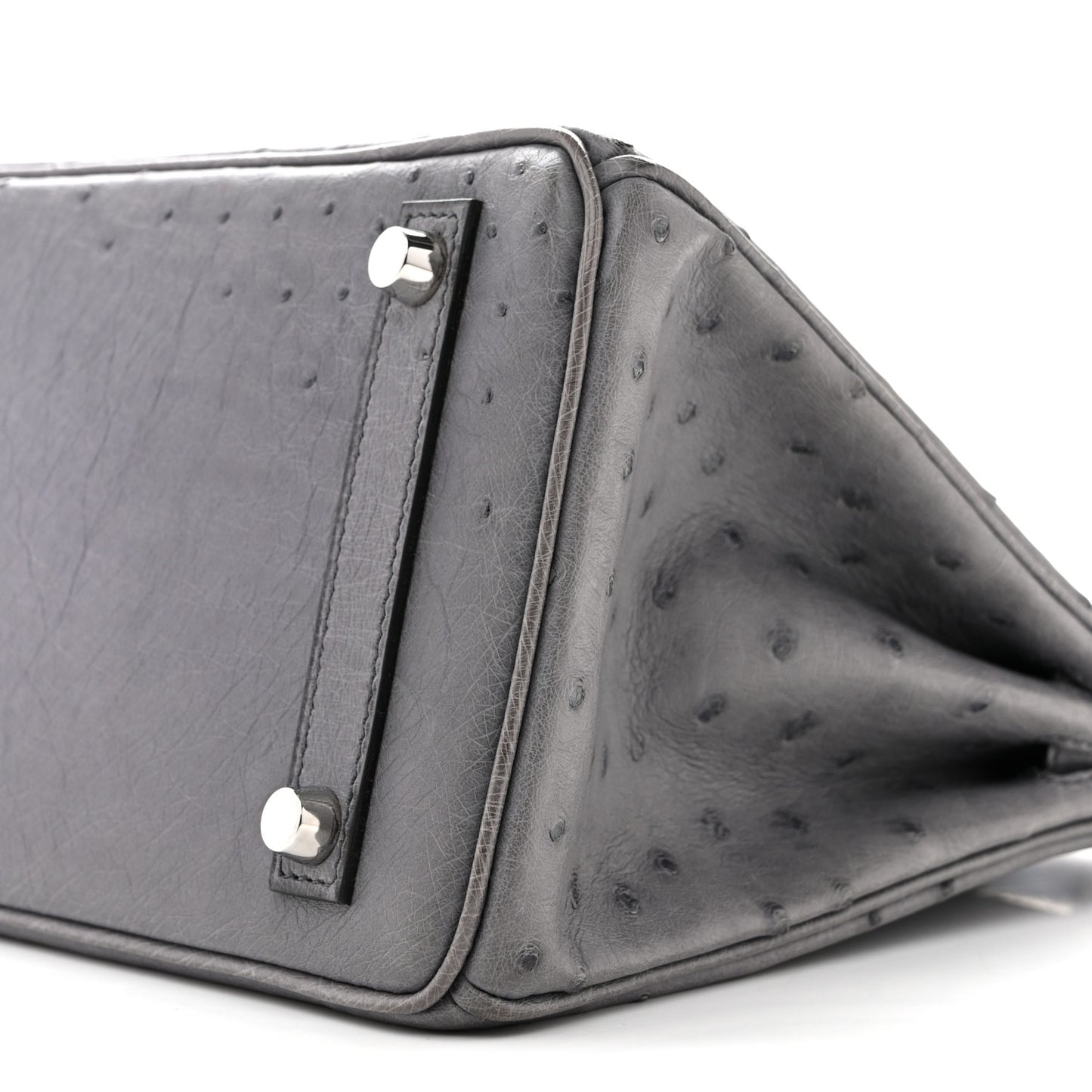 Ostrich Birkin 25 Gris Agate
