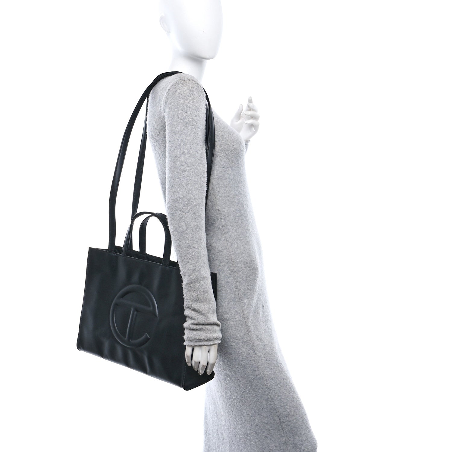 Telfar Vegan Leather Medium Shopping Bag Black 2 of 9