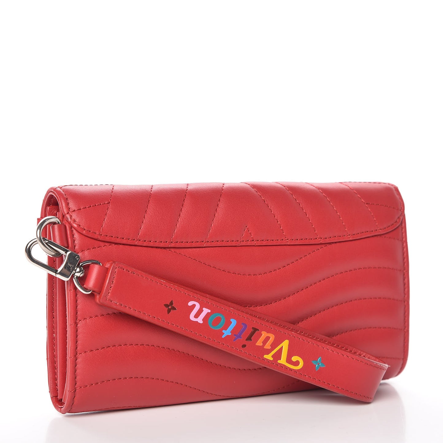 Calfskin New Wave Long Wallet Rouge