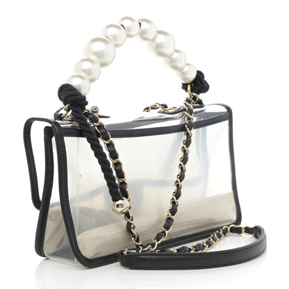 Chanel Lambskin PVC Sand By The Sea Flap With Pearl Strap Black 3 of 9