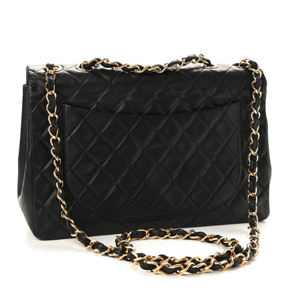 Chanel Lambskin Quilted XL Jumbo Single Flap Black 3 of 11