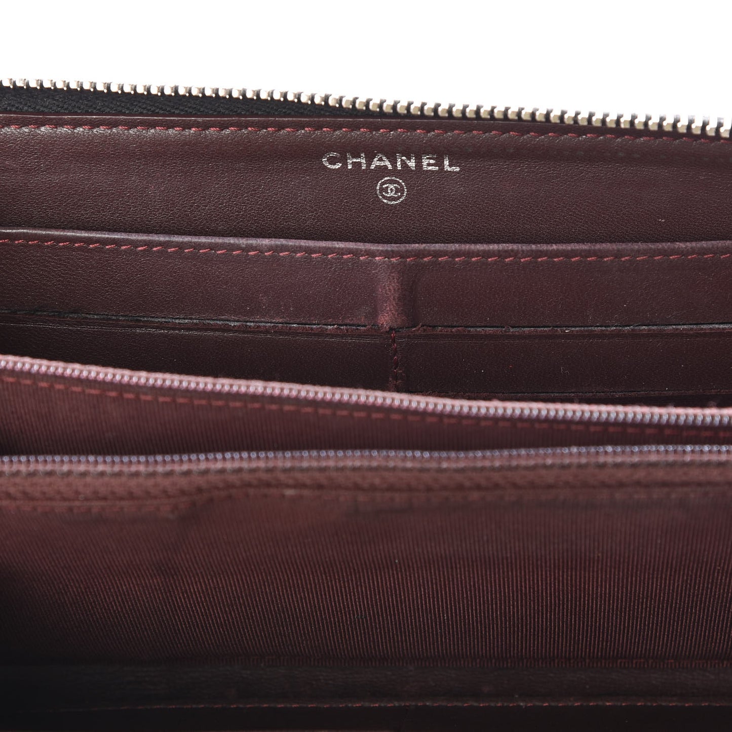 Lambskin Quilted Large Gusset Zip Around Wallet Black