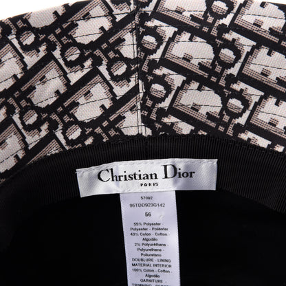 Christian Dior Cotton Large Brim Bucket Hat with Veil 56 Black White 8 of 9
