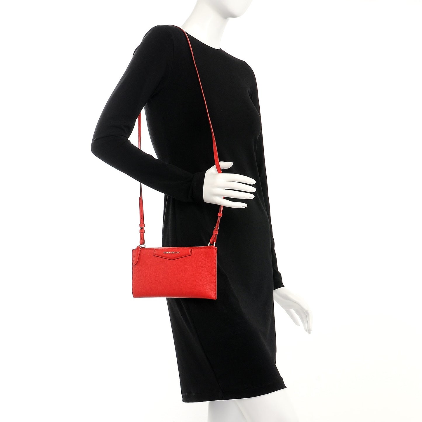 Grained Goatskin Antigona Crossbody Medium Red