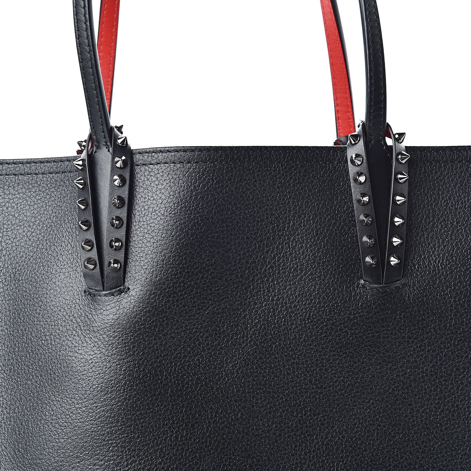 Christian Louboutin Calfskin Spikes East West Cabata Tote Black 9 of 15