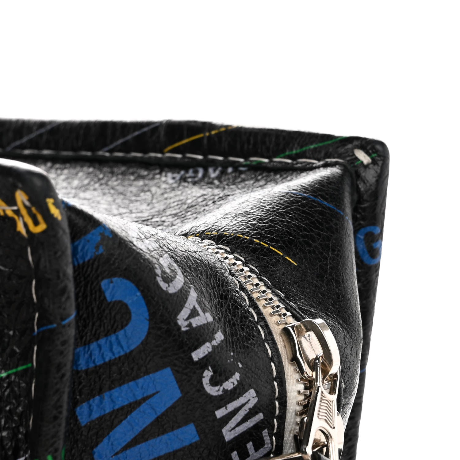 Balenciaga Agneau Arena Logo Multicolor Print XS Bazar Shopper Tote Black Multicolor 11 of 13