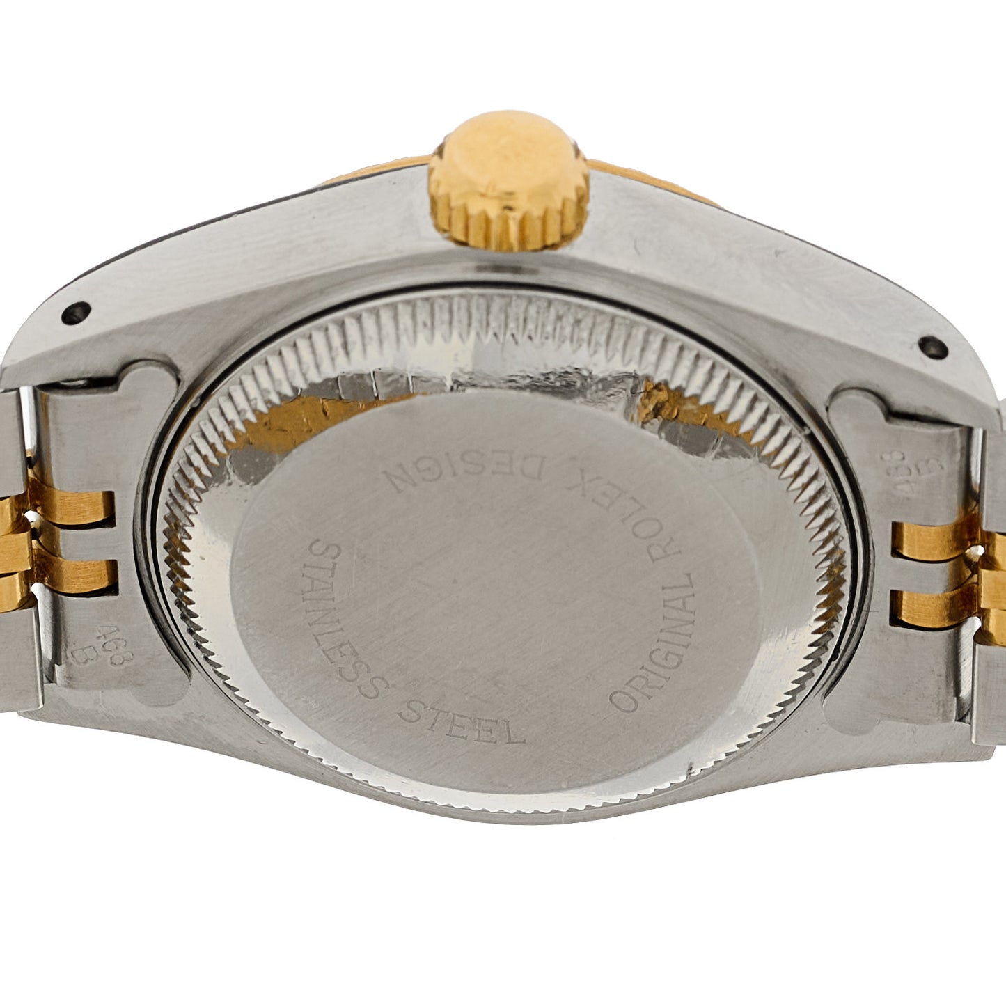 Stainless Steel 18K Yellow Gold Diamond 26mm Oyster Perpetual Datejust Watch White 69173