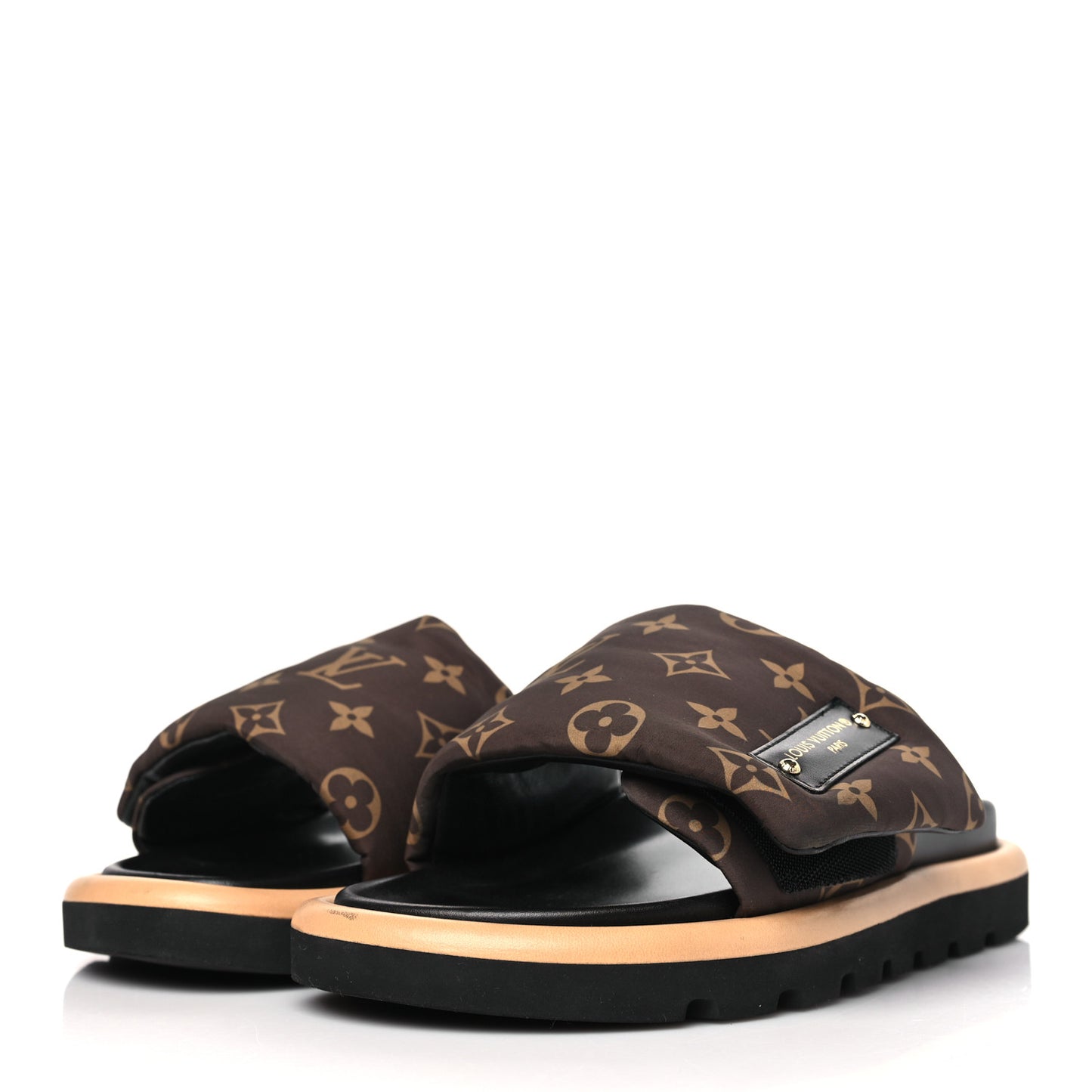 Nylon Monogram Pool Pillow Comfort Mule 37 Cacao Brown