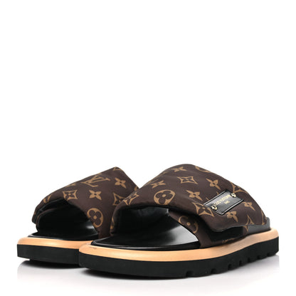 Louis Vuitton Nylon Monogram Pool Pillow Comfort Mule 37 Cacao Brown 3 of 10