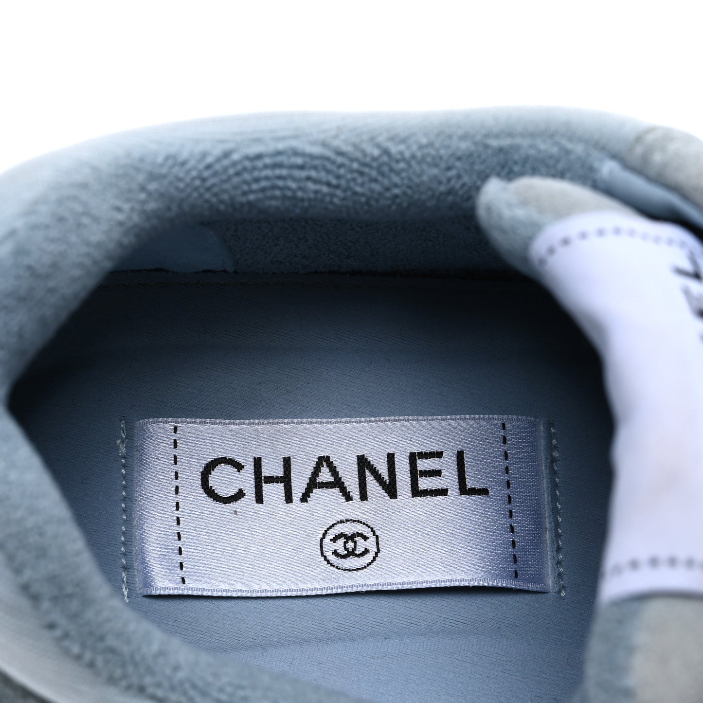 Fabric Suede Calfskin Logo Sneakers 36 Light Blue Turquoise